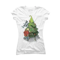 Junior's Design By Humans Waiting For Christmas By Kuz512 T-Shirt -Agnes Orinda Shop GUEST a610f4c0 6465 4f1a bcb8 4b5996bbee89