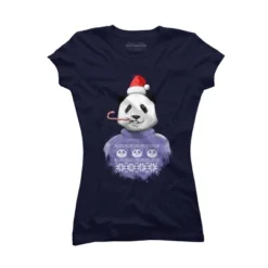 Junior's Design By Humans Christmas Panda By NikKor T-Shirt -Agnes Orinda Shop GUEST a97fa014 58ce 4c1f bc89 d3cf249fe901