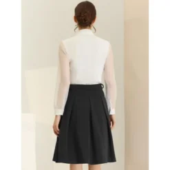 Allegra K Women's Belted Waist Casual Knee Length A-Line Pleated Skirt 8 Allegra K Women's Belted Waist Casual Knee Length A-Line Pleated Skirt -Agnes Orinda Shop GUEST aa31f299 4742 45b8 a73e 8af8bfb5fe5a