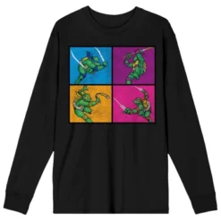 Teenage Mutant Ninja Turtles TMNT Four Square Fighters Women's Black Long Sleeve Shirt -Agnes Orinda Shop GUEST ad16658b d032 4c26 8ea9 6a083974e174
