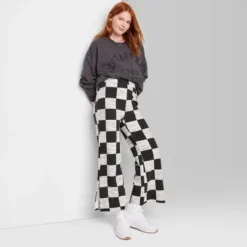 Women's Ascot + Hart Checkered Graphic Wide Leg Pants -Agnes Orinda Shop GUEST af57aa6d b633 4871 9dfe e81f9dcc0ccb