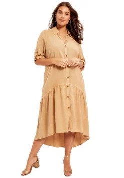 June + Vie By Roaman's Women’s Plus Size Ruffled Shirt Dress -Agnes Orinda Shop GUEST af8e1fc3 2814 416d a3b4 0743252a58ae