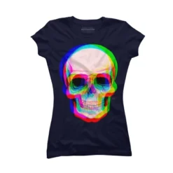 Junior's Design By Humans 3D Skull By AdrianFilmore T-Shirt -Agnes Orinda Shop GUEST b37bd058 0548 4ae1 871b 6703e771bb2d
