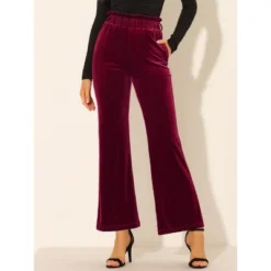 Allegra K Women's Velvet Tie Waist Stretchy Wide Leg Pants With Pockets 11 Allegra K Women's Velvet Tie Waist Stretchy Wide Leg Pants With Pockets -Agnes Orinda Shop GUEST b923cdbe a918 44a9 ab5d dd6234abc269