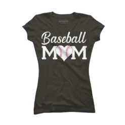Junior's Design By Humans Baseball Mom Heart By Shirtpublic T-Shirt -Agnes Orinda Shop GUEST b9a0e33d 2699 4b20 a445 5bda9f7711b2