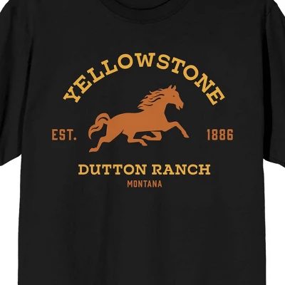 Yellowstone Dutton Ranch Crew Neck Short Sleeve Black Men's T-shirt 1 Yellowstone Dutton Ranch Crew Neck Short Sleeve Black Men's T-shirt
