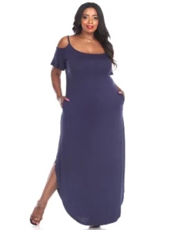 Women's Plus Size Cold Shoulder Lexi Maxi Dress With Pockets - White Mark -Agnes Orinda Shop GUEST bec8a556 7fab 4dc1 ab01 3f7695ba3504