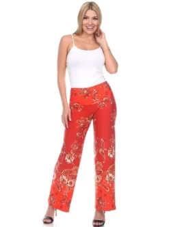 Women's Floral Paisley Printed Palazzo Pants - White Mark -Agnes Orinda Shop GUEST c0decae0 4c1f 4ad8 8468 4f4ef5664eef