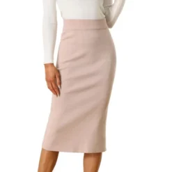 Allegra K Women's High Waist Stretchy Rib Knit Slit Hem Pencil Bodycon Sweater Skirt -Agnes Orinda Shop GUEST c24ce2bf 2393 4578 83ee c4a25bf10313