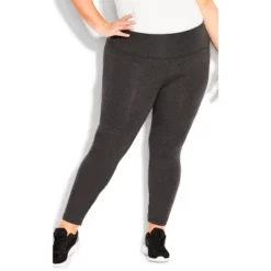 Women's Plus Size Pima High Rise Legging Charcoal - Tall | AVENUE LEISURE -Agnes Orinda Shop GUEST c32b3412 4cf9 4eb7 aa7c 620f727f92eb