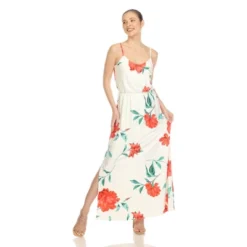 Women's Floral Strap Maxi Dress With Side Slit And Pockets - White Mark -Agnes Orinda Shop GUEST c51d1343 5d38 4eda a4d6 be8f9e6c91c9
