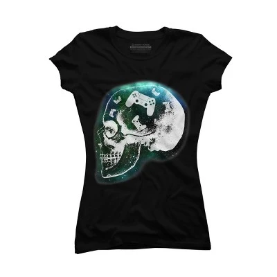 Junior's Design By Humans Gaming Is Always In My Skull Mind By COVI T-Shirt 2 Junior's Design By Humans Gaming Is Always In My Skull Mind By COVI T-Shirt - Image 2