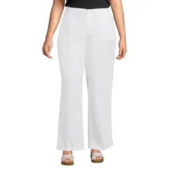 Lands' End Women's High Rise Elastic Back Wide Leg Linen Pleated Pants -Agnes Orinda Shop GUEST c848390f dcce 45c0 933c 9e3f10c1b74f