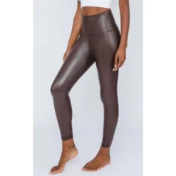 90 Degree By Reflex Womens Super High Waist Faux Leather Fleece Lined Ankle Leggings -Agnes Orinda Shop GUEST c9608fdc 5433 4832 b8cd de269ccef67b