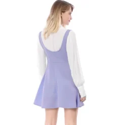 Allegra K Women's Button Overalls Pinafore Suspenders Skirt -Agnes Orinda Shop GUEST ca212c56 90cb 41e7 8d11 4164c2757b9c