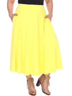 Women's Plus Size Tasmin Flare Midi Skirts - White Mark -Agnes Orinda Shop GUEST ccafb9ce 9280 4903 a212 beede0cbf572