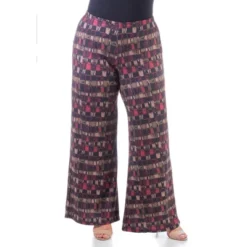 24seven Comfort Apparel Red Print Elastic Waist Plus Size Palazzo Pants -Agnes Orinda Shop GUEST cf418151 f849 421b 95ef 1d4444392334