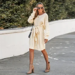 Women's Belted Cream Mini Sweater Dress - Cupshe 10 Women's Belted Cream Mini Sweater Dress - Cupshe -Agnes Orinda Shop GUEST d0526cce c224 42de 82ba c731616512e8