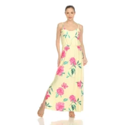 Women's Floral Strap Maxi Dress With Side Slit And Pockets - White Mark -Agnes Orinda Shop GUEST d3bb0b4d 0b70 4674 97ad 251b64a7b03f