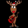 Junior's Design By Humans Funny Cool Christmas Reindeer Playing The Guitar By SmileToday T-Shirt