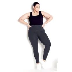 Women's Plus Size Supima® High Rise Legging Charcoal - Average | AVENUE LEISURE -Agnes Orinda Shop GUEST d6efc2bd f796 4e4e 8b13 f26f1d339f6b