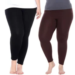 Women's Pack Of 2 Solid Leggings - One Size Fits Most - White Mark -Agnes Orinda Shop GUEST da13f08c 4b71 4f55 80bf 14661a76a5e5