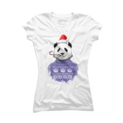 Junior's Design By Humans Christmas Panda By NikKor T-Shirt -Agnes Orinda Shop GUEST db1c3265 e27a 4b2a a913 07656b4de227