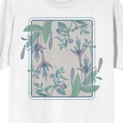 Bioworld Fuchsia Flower Crew Neck Short Sleeve White Adult T-shirt