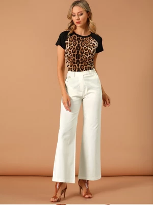 Allegra K Women's Bell Bottom Long High Waist Elegant Work Trousers 1 Allegra K Women's Bell Bottom Long High Waist Elegant Work Trousers