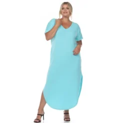 Plus Size Short Sleeve V-neck Maxi Dress -Agnes Orinda Shop GUEST dcd5be43 4a85 4e6c a3f7 ee1f4943ef0e
