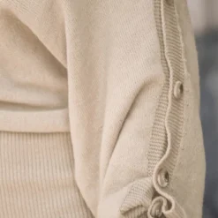 Women's Rib Buttoned One-shoulder Mini Sweater Dress - Cupshe