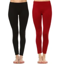 Women's Pack Of 2 Solid Leggings - One Size Fits Most - White Mark -Agnes Orinda Shop GUEST df5aa634 0fc6 480a 8765 a28467c2b321
