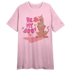 Scooby-Doo Scooby Doo Be My Boo Women's Pink Short Sleeve Crew Neck Sleep Shirt -Agnes Orinda Shop GUEST e00cd1f1 d282 4c17 a121 6b7d0bdfcee4