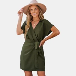 Women's Belted Short Sleeve Wrap Dress - Cupshe 15 Women's Belted Short Sleeve Wrap Dress - Cupshe -Agnes Orinda Shop GUEST e13de2fa 013a 4d50 bc30 6c37552a188e