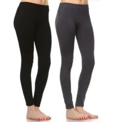 Women's Pack Of 2 Solid Leggings - One Size Fits Most - White Mark -Agnes Orinda Shop GUEST e3bee3e3 8cf2 46e2 b79a 5dc2ffe3a4b6