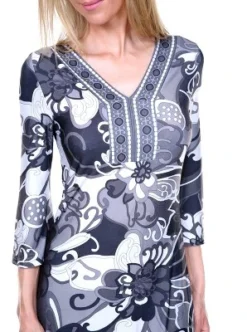 Women's 3/4 Bell Sleeve Carmen Dress - White Mark