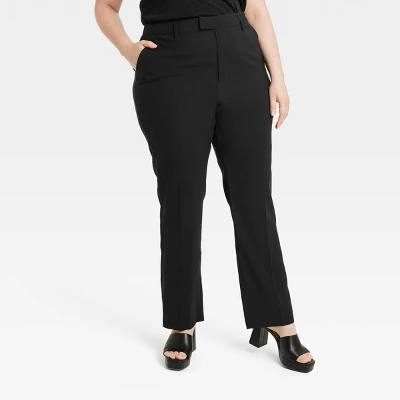 Women's High-Rise Regular Fit Full Length Straight Stovepipe Trousers - A New Day™ 3 Women's High-Rise Regular Fit Full Length Straight Stovepipe Trousers - A New Day™ - Image 3