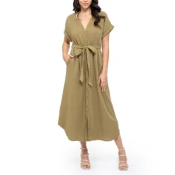 August Sky Women's Front Button Down Midi Dress -Agnes Orinda Shop GUEST e49ebafb c12c 4976 a829 7d2bd9215c94