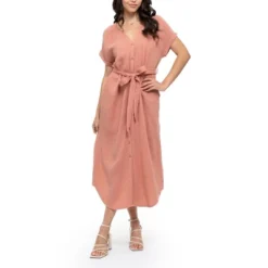 August Sky Women's Front Button Down Midi Dress -Agnes Orinda Shop GUEST e682e430 03e7 4940 b657 7344031ea0fd