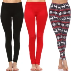 Women's Pack Of 3 Leggings - One Size Fits Most - White Mark -Agnes Orinda Shop GUEST e9633c0b 2a9a 49d8 a589 4310bff4872e