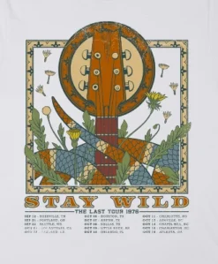 Bioworld Vintage Snake And Guitar Tour Short Sleeve Crew Neck Women's White T-shirt