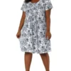 Agnes Orinda Women's Plus Size Floral Inverted Box Pleat Boho Dresses