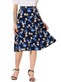 Allegra K Women's Chiffon Summer Vintage Floral Print A-Line Midi Skirts -Agnes Orinda Shop GUEST ea59d085 6721 421b 8003 ec534ab0d3e3