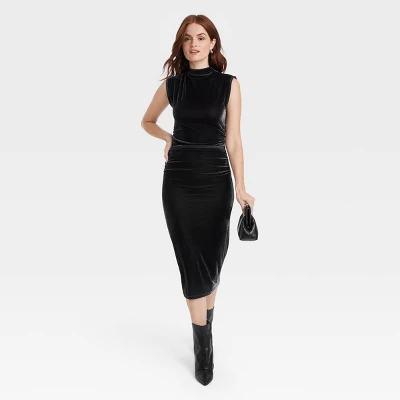 Women's Velour Side Ruched Drapery Bodycon Dress - A New Day™ 2 Women's Velour Side Ruched Drapery Bodycon Dress - A New Day™ - Image 2