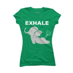 Junior's Design By Humans Exhale Elephant Beyond Yoga Meditation By JplusFunny T-Shirt -Agnes Orinda Shop GUEST efd1013e dad1 4fcd 81ce 3a4631f7d5b8