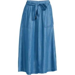 Lands' End Women's Tencel Tie Waist Midi Skirt -Agnes Orinda Shop GUEST f2fb98e8 83f0 4f12 b151 49fc2b72a010