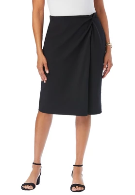Jessica London Women’s Plus Size Side Knot Crepe Skirt 2 Jessica London Women’s Plus Size Side Knot Crepe Skirt - Image 2