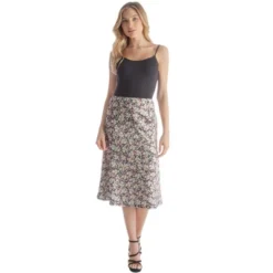 Womens Floral Print Elastic Waist Knee Length Skirt -Agnes Orinda Shop GUEST f53a5529 b69a 4eeb a179 04b6f77ad6dc