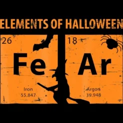 Junior's Design By Humans Elements Of Halloween Tee (FeAr) Periodically By Luckyst T-Shirt