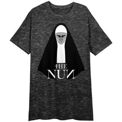 The Nun Logo Crew Neck Short Sleeve Charcoal Heather Women's Night Shirt 5 The Nun Logo Crew Neck Short Sleeve Charcoal Heather Women's Night Shirt - Image 5